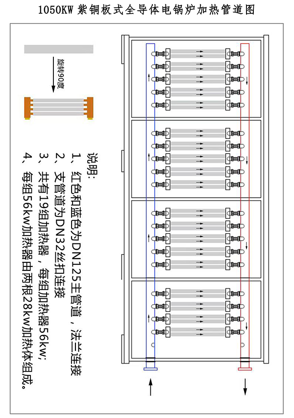 1050kw紫铜板式电锅炉